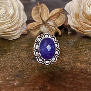 Western style silver plated ring sz 10